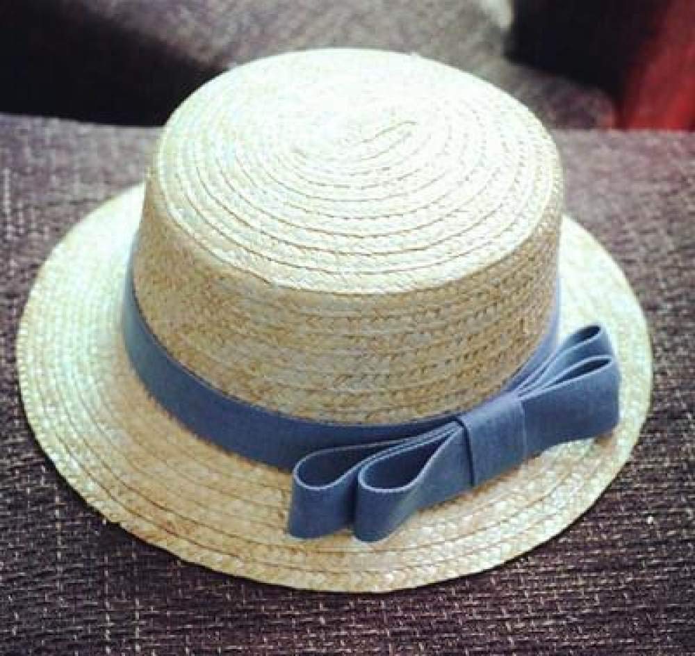 CAIDAI&YL CAIDAI&YL Sombrero de Paja Plano para el Sol Sombrero de canotier niñas Arco Sombreros de Verano para Mujer Sombrero de Paja Plano de Playa Chapeau Femme 48-52-54-58cm, 8,48,52cm