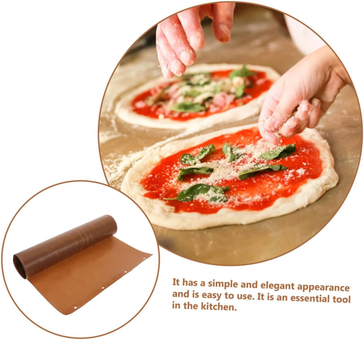 SHOWERORO Effortless Pizza Transfer 2pcs High-temperature Sliding Pizza Peel Cloth Non-stick Baking Mats for Cooking