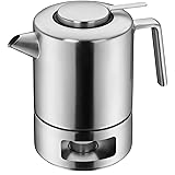 WMF Kult Teekanne mit Stoevchen 3-teilig, Teekanne 1,2l, Siebeinsatz, St&ouml;vchen, Cromargan Edelstahl mattiert, f&uuml;r Hei&szlig;- und Kaltgetr&auml;nke, 1,2 L, 06.3122.6030 Single