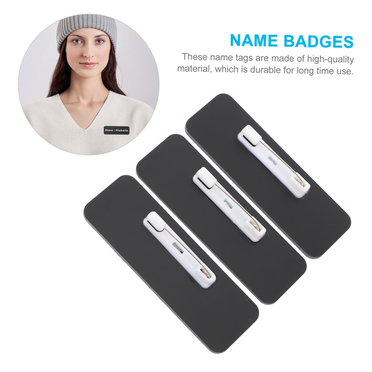 15 Sätze Leeres Abzeichen Diy-name Namensschilder Selber Machen Bürozubehör -namensschilder Namensschilder Der Schüler Mitarbeiterausweise Schulbedarf Pvc 3pcs*15