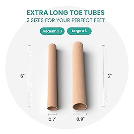 Welnove Cuttable Toe Tubes Sleeves - 6 Pack Toe Protectors for Corns, Calluses, Blisters - Fabric & Breathable Gel Lining Toe Sleeve Protectors Relief Toe Pressure Pain