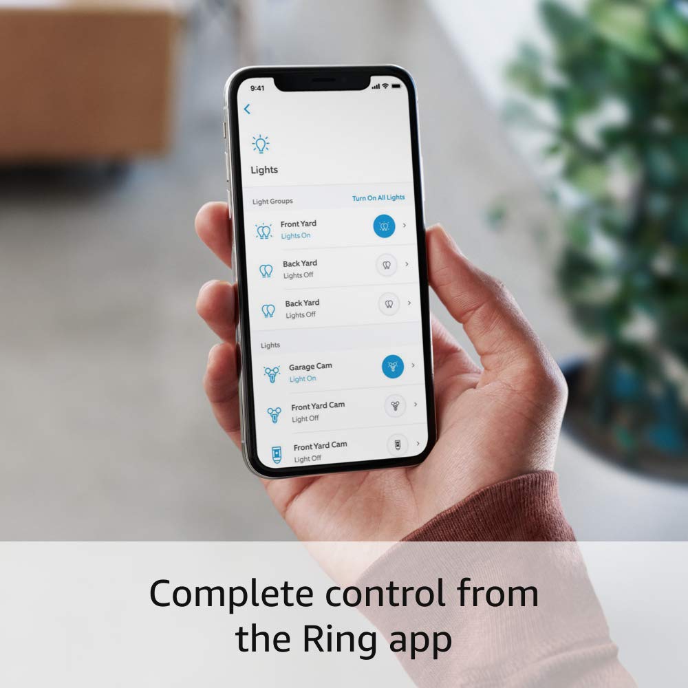 Ring Wall Light Solar — Motion-activated wall light, bright LEDs, works with Amazon Sidewalk, White