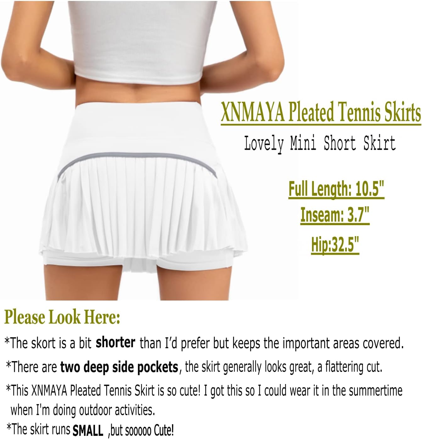 Women Pleated Tennis Skirt High Waisted Golf Athletic Skort Mini Skirts with Shorts Pockets Workout Running Apparel - Image 5