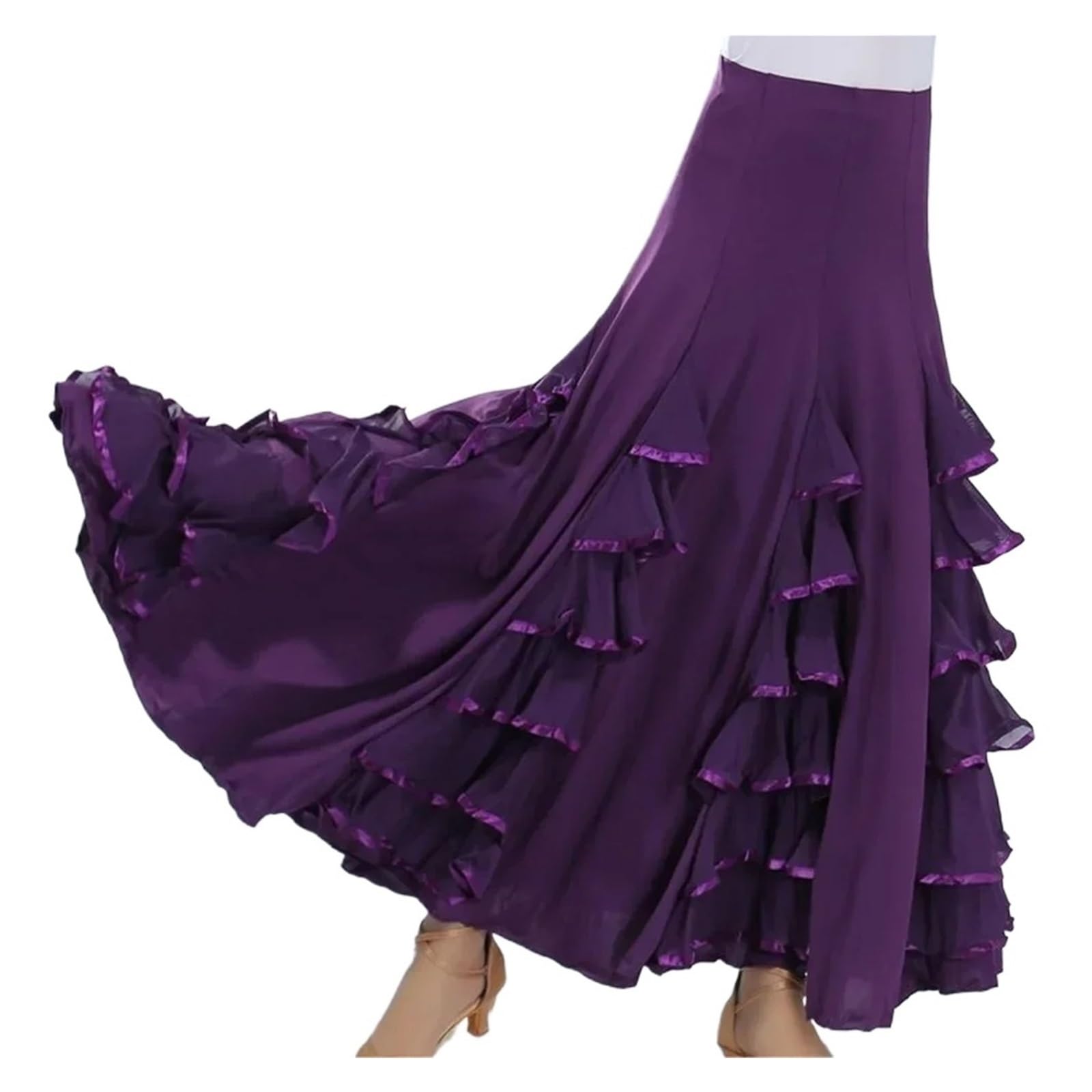 Klassischer Wettkampf-Praxis Layered Big Swing Tanzen Flamenco Kleid Tanzrock Frau Für Spanischen Flamenco Stiertanz Show