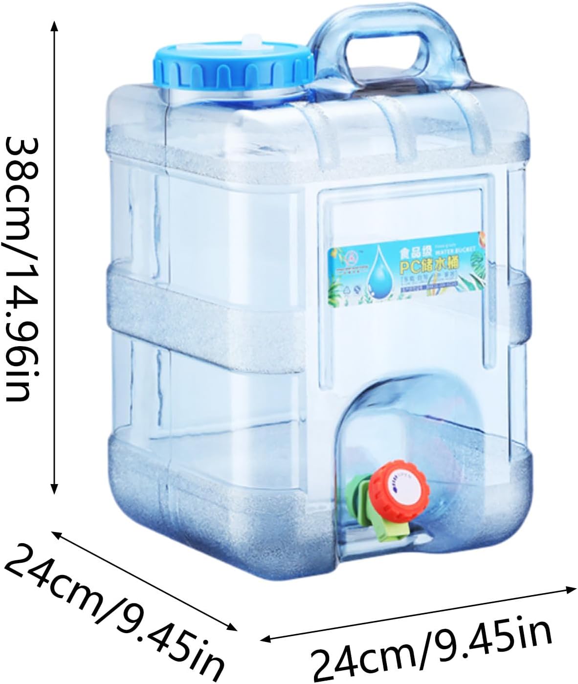 2.6 Gallon Camping Water Container with Spigot, Portable Water Tank, Water Jug, Emergency Water Storage Containers, BPA Free Water Jug for Camping, Vehicle, Car, Outdoor Hiking, Picnic (4gal)