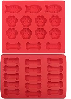 HelpCuisine Stampo in silicone - Teglia in silicone (Stampo in silicone a forma di lisca-zampa-osso) set di 2