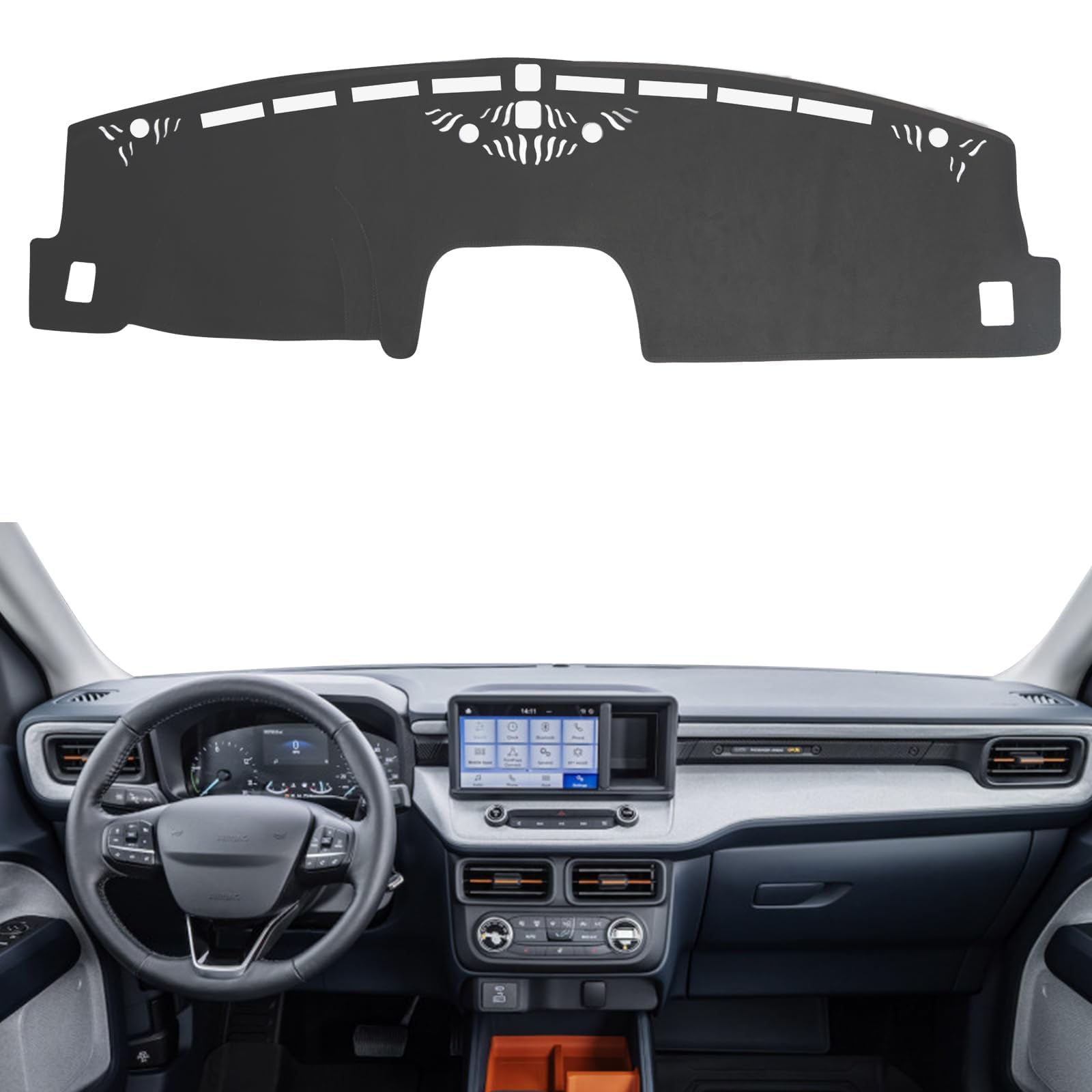 Donpida Dash Cover Mat Custom Interior Center Console Compatible with Ford Maverick 2022 2023 Dashboard Cover Pad Carpet Protector (Gray)