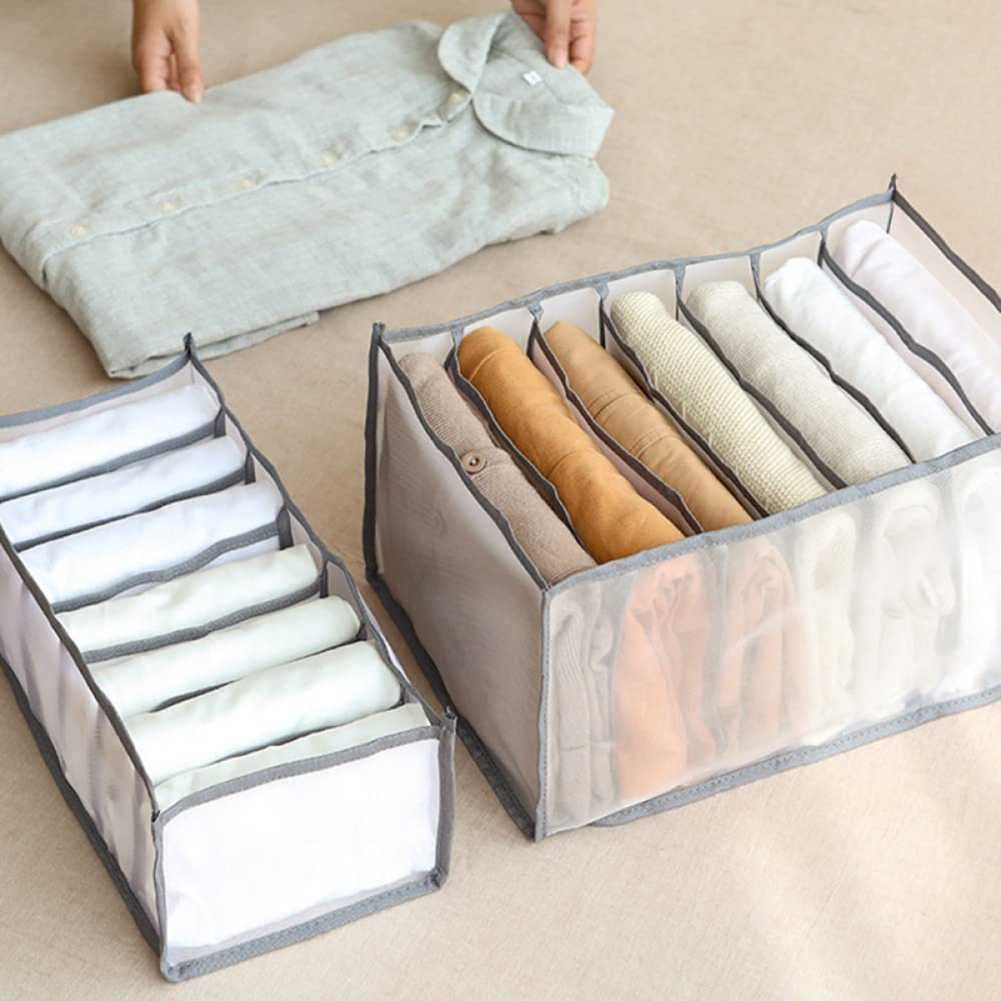 Organizador de Ropa Mejorada Organizador de Ropa de Vestuario de Gran Capacidad Dense Engrosamiento de Tela Organizador de cajón Plegable for Jeans, Pantalones, suéter, Camisetas