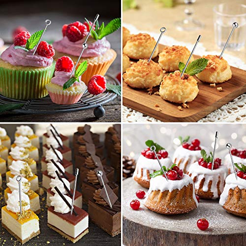 30 Pcs Stainless Steel Cocktail Picks with Transparent Case, maxin Cocktail Toothpicks for Cocktails,Barbecue Snacks,Fruit and Fruit Decorations(Silver)