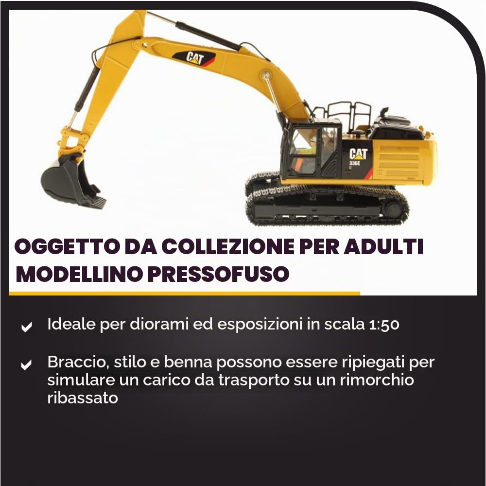 Diecast Masters 85279c - Escavatore ibrido Cat 336E, scala 1:50, da 14 anni, in vetrina, adatto ai collezionisti