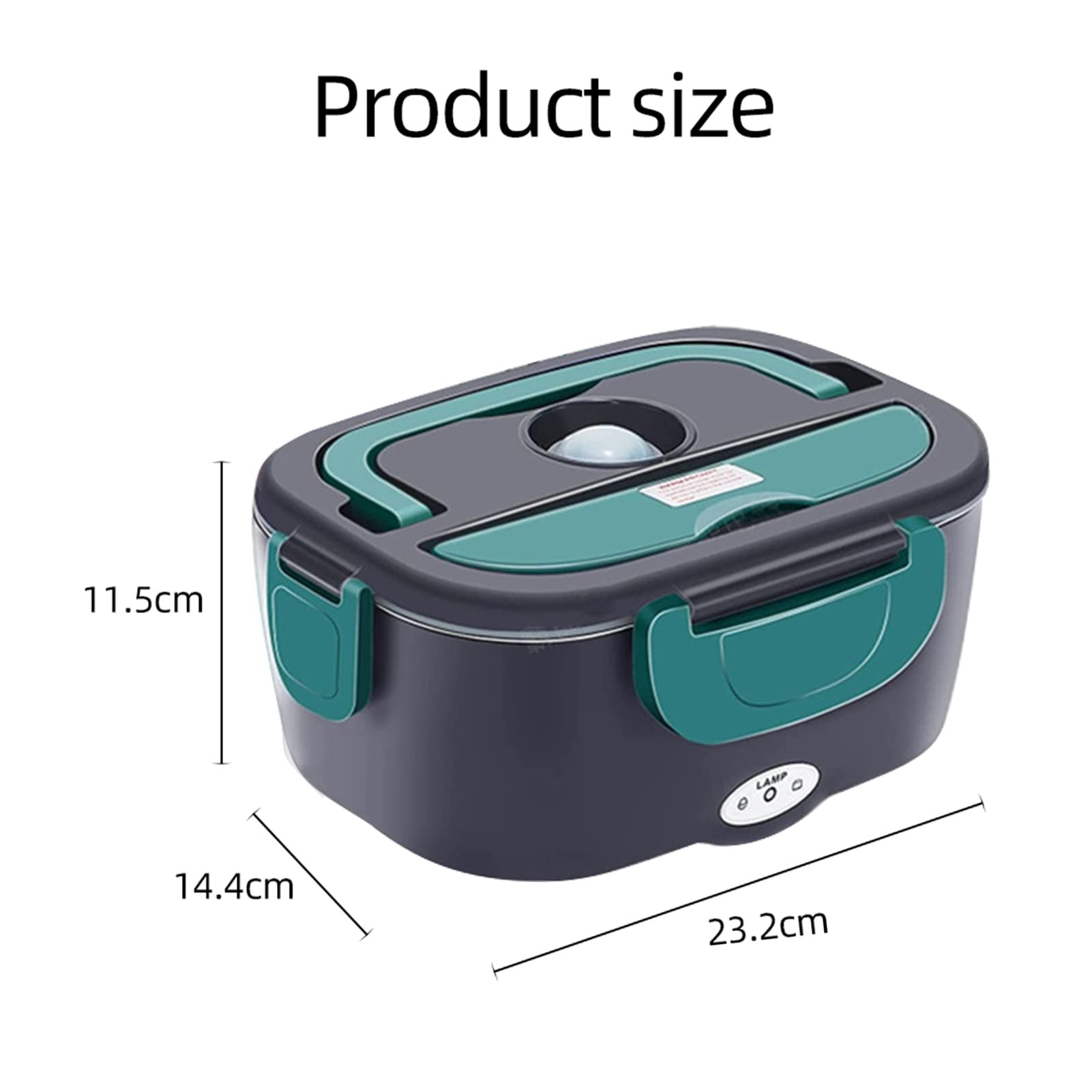 Fiambrera de calefacción 40 W portátil de acero inoxidable 110 V+12 V/24 V Interfaz de fuente de alimentación dual Revestimiento de acero inoxidable Aislamiento eléctrico para el hogar del 3