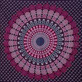 Tapisserie Grande - Fächer Lila - Mandala, Wandbehang, Savanne, Picknickdecke, Strandtuch, 220 x 200 cm