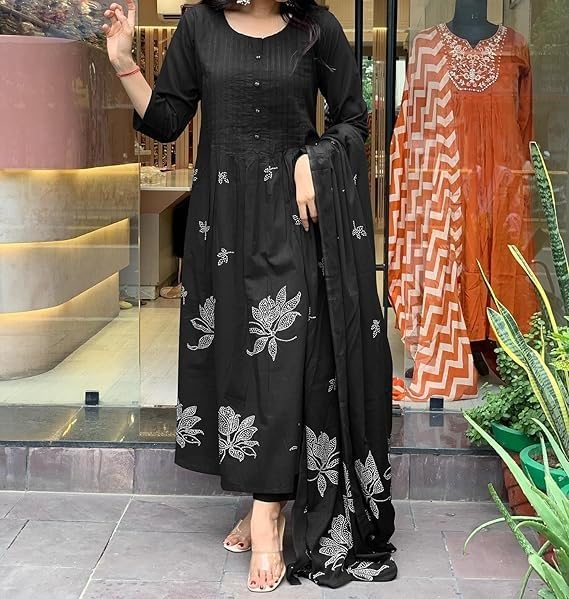 KULIA Zestaw Kurti dla kobiet, Tradycyjny strój indyjski, Kurti ze spodniami, Etniczna, drukowana, wiskozowa kurti, Suknia ślubna, Zestaw Salwar, Prezenty na Diwali