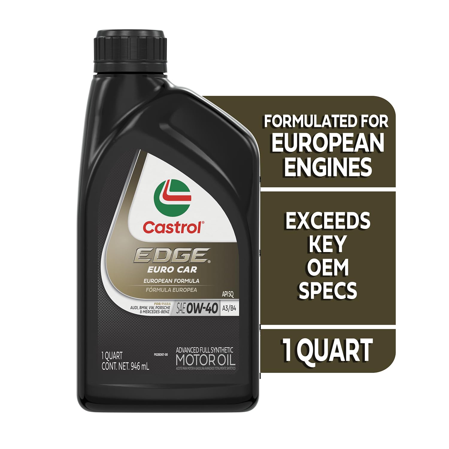 Amazon.com: Castrol Edge Euro 0W-40 A3/B4 Advanced Full Synthetic
