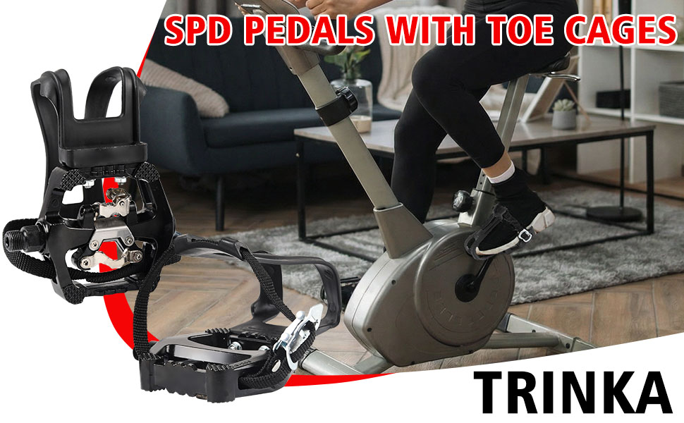 Amazon.com : SPD Bike Pedals with Toe Clip Straps Cage Compatible