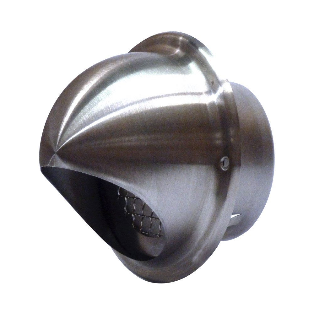 Airflow 125mm Stainless Steel Wall Cowl Vent with Louvres & Bird Mesh, Weather-Resistant Air Vent Cover for Intake & Exhaust - Image 2