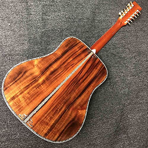 Yyyshopp 12 Strings Acoustic Guitar Solid Wood Top 41 Inches Ebony Fingerboard Guitar (Color : Guitar And Hardcase, Size : 41 Inches) #TOP4