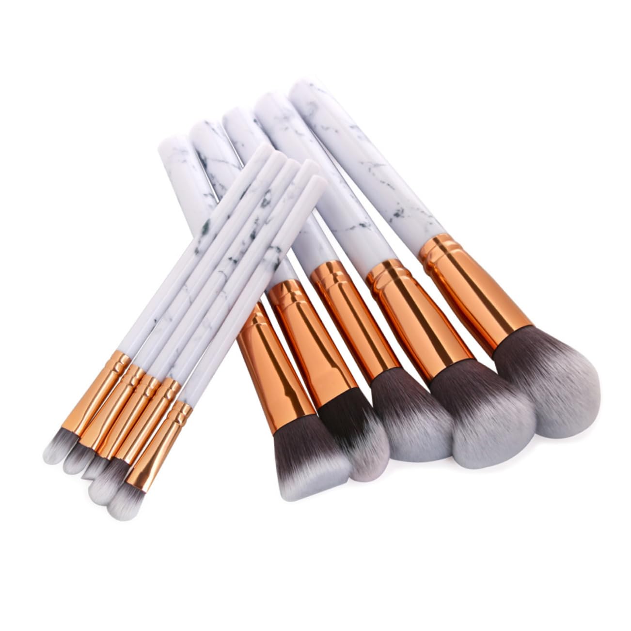 FOMIYES 30piezas Brochas De Maquillaje De Estilo Mármol Para Aplicación De Base Sombra De Ojos y Rubor Profesional De Pinceles Cosméticos Suaves y Portátiles