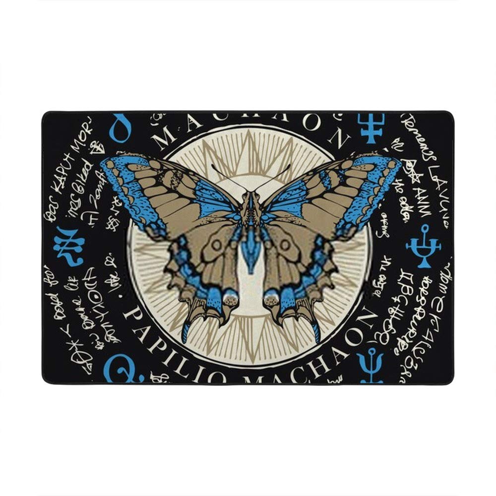 Tapis vintage Papilio avec inscriptions magiques pour réchauffer le sol de la chambre