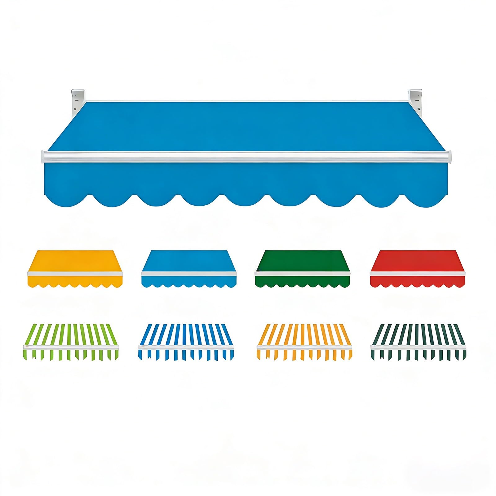 Pbwerigl Blau Awning Retractable Canopy, Outdoor Awning Fabric Replacement Waterproof(,20X13ft/600X400cm)