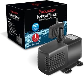 Aquatop MaxFlow Submersible Aquarium Pump 977 GPH Adjustable Flow, for Fish Tanks, sumps and Statuary, SWP-3300