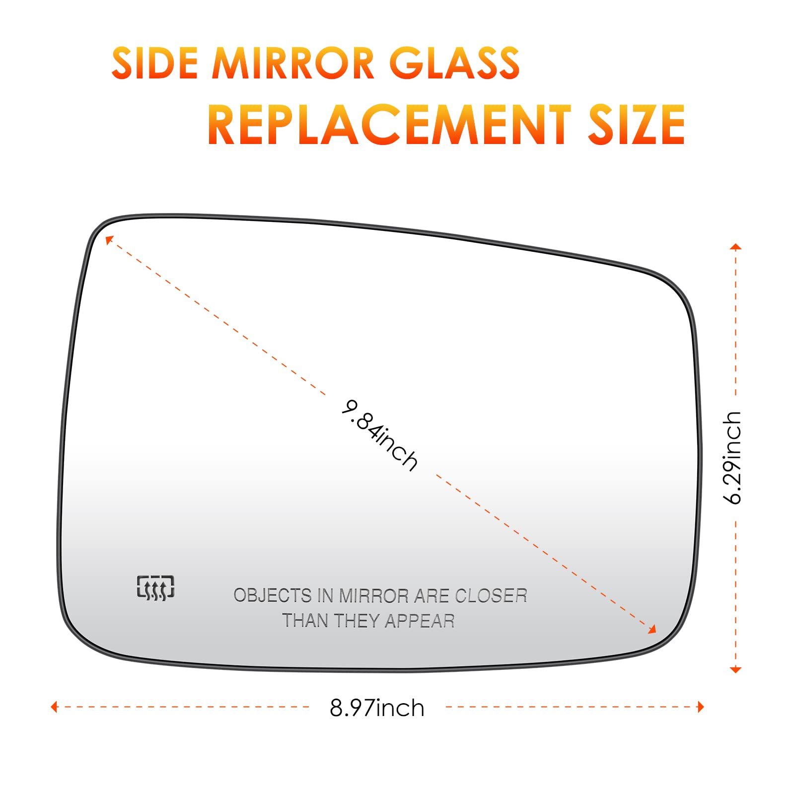 Power Heated Mirror Glass - Right Passenger Side For 2010-2019 Dodge Ram 1500/2500 9 thumbnail image