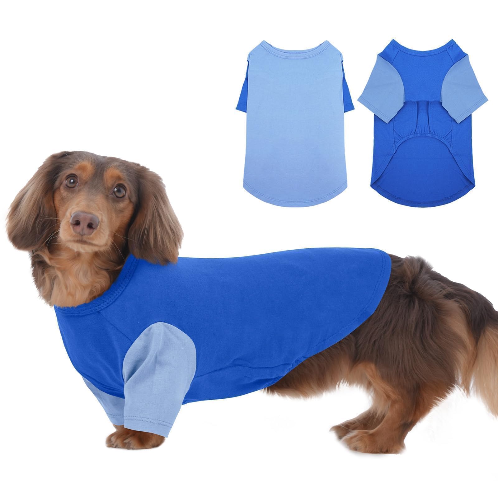 IKIPUKO 2 Pack Dog Shirt for Medium Dogs - Soft Breathable Summer Cool Tee, Lightweight Comfortable Clothes for Sensitive Skin Indoor Lounging,
