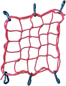 Rede Elástica Moto e Bike Bagageiro Aranha Redinha 35x35 TOK ELÁSTICOS (VERMELHA) Para Levar Capacete e Outros Objetos Na Garupa da Moto E Bike