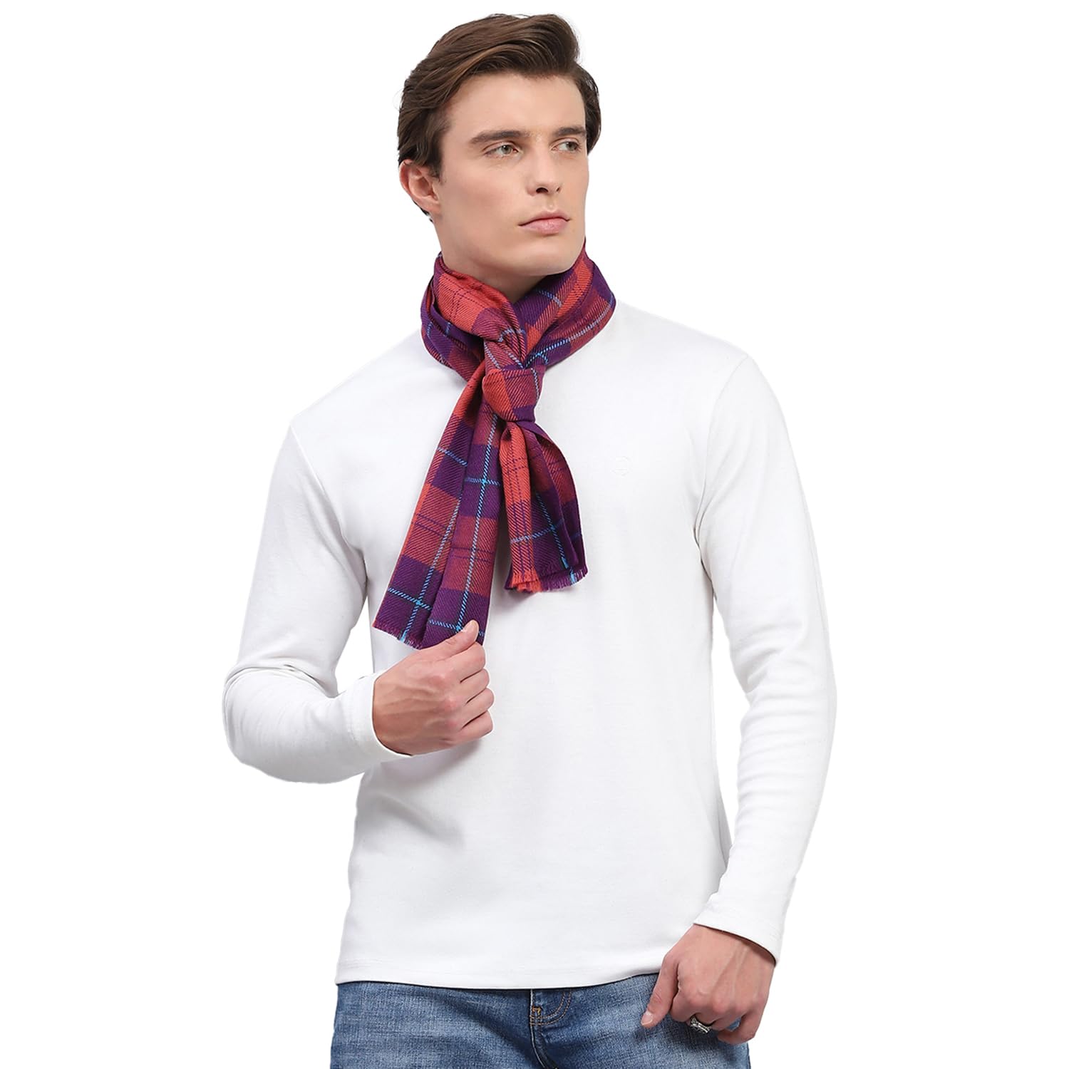 Mens Rust & Purple Self Design Muffler (224MUF7931-0-13)-image-22
