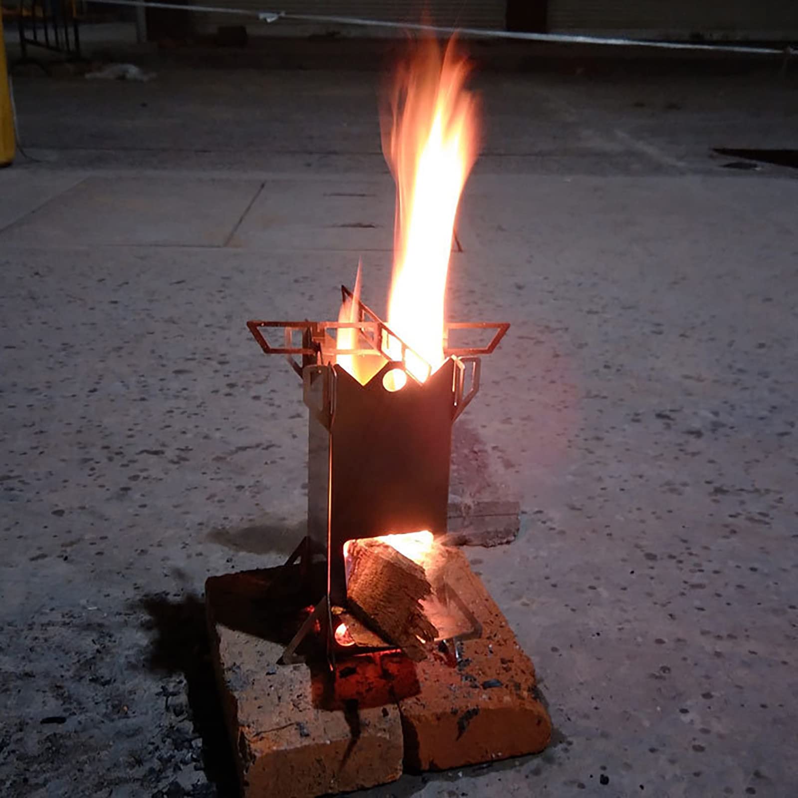 Generic Réchauds de Camping à Bois Réchaud Portable pour Randonnées Réchaud Léger en Acier Inoxydable pour L'extérieur, Le Camping, la Randonnée, Le Pique-Nique et Le Barbecue