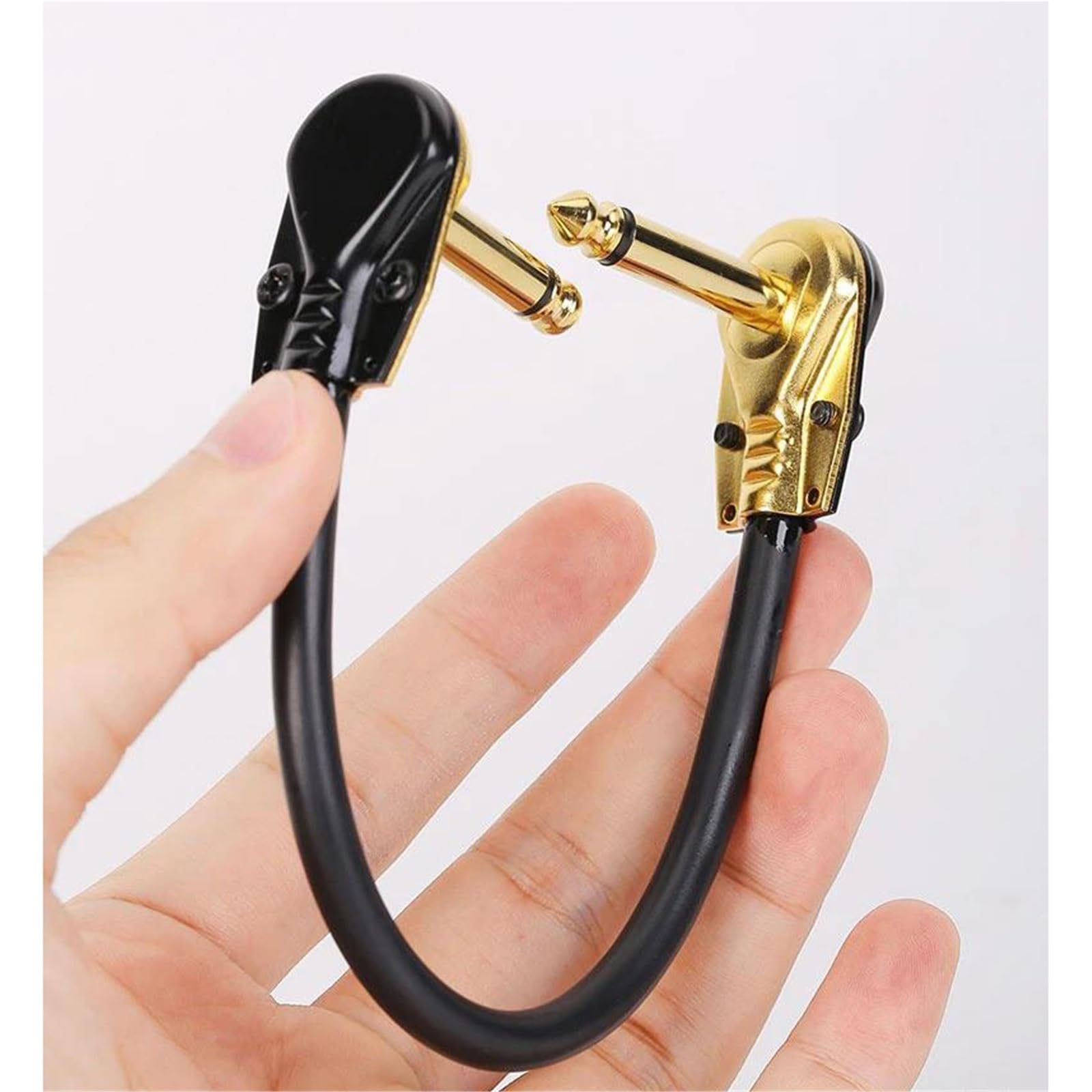 Kabel Do Pedału Efektów Gitarowych Płaski Kabel 6,35 Mm Łączący Wyjście 1/4 Pod Kątem Prostym 15/30 Cm