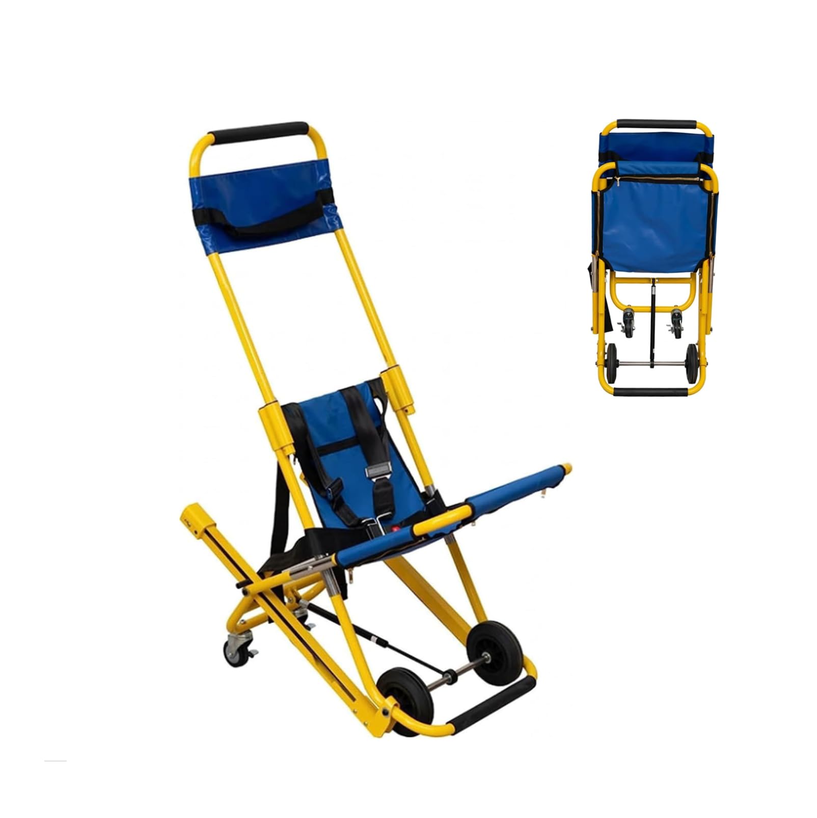 Portable Folding Stair Chair, Manual Lift Stair Chair Ambulance Firefighter Evacuation Light Lift Stair Chair - Lifts Up to 350 lbs for Disabled Transfer mit Quick Release Buckles