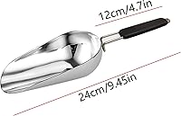 Vista 5 de Cuchara de hielo de acero inoxidable de 6 onzas con mango de buen agarre, para cocina, congelador, comida para perros, palomitas, apta