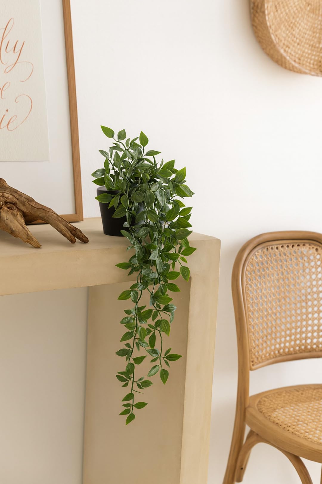 PAPERI Hanging Plants Leaves, Artificial Plants with Pot, Small Faux Plants, Mini Artificial Plant for Indoor Home Décor, Office Table, Wall, Window, Book Shelf, Living Room, Bathroom(Plastic, Pc-1)-image-21