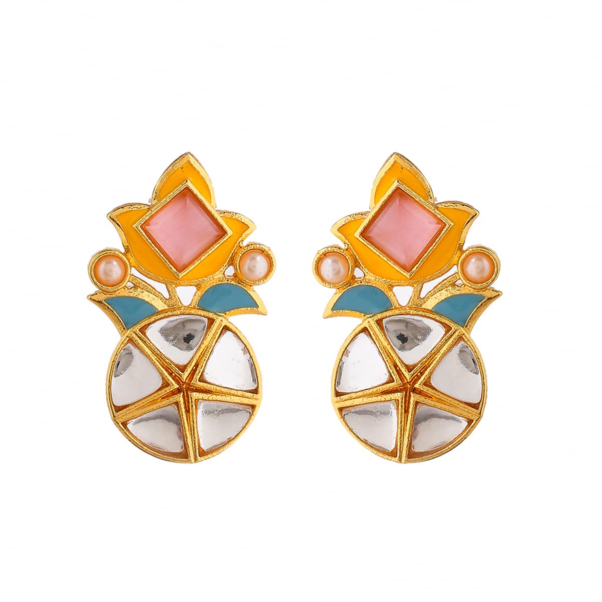 Voylla Forever More Floral Pink Stone and Pearl Earrings (B0C61V49FX) Amazon Price History, Amazon Price Tracker