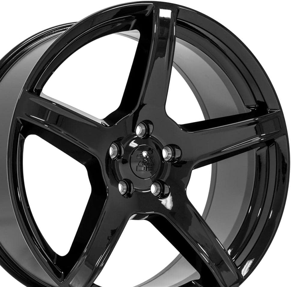 OE Wheels DG22 22 Inch Rim Fits Charger/Challenger SRT Hellcat Style 5x127 22x9.5 Gloss Black - Hollander 2640 (1)