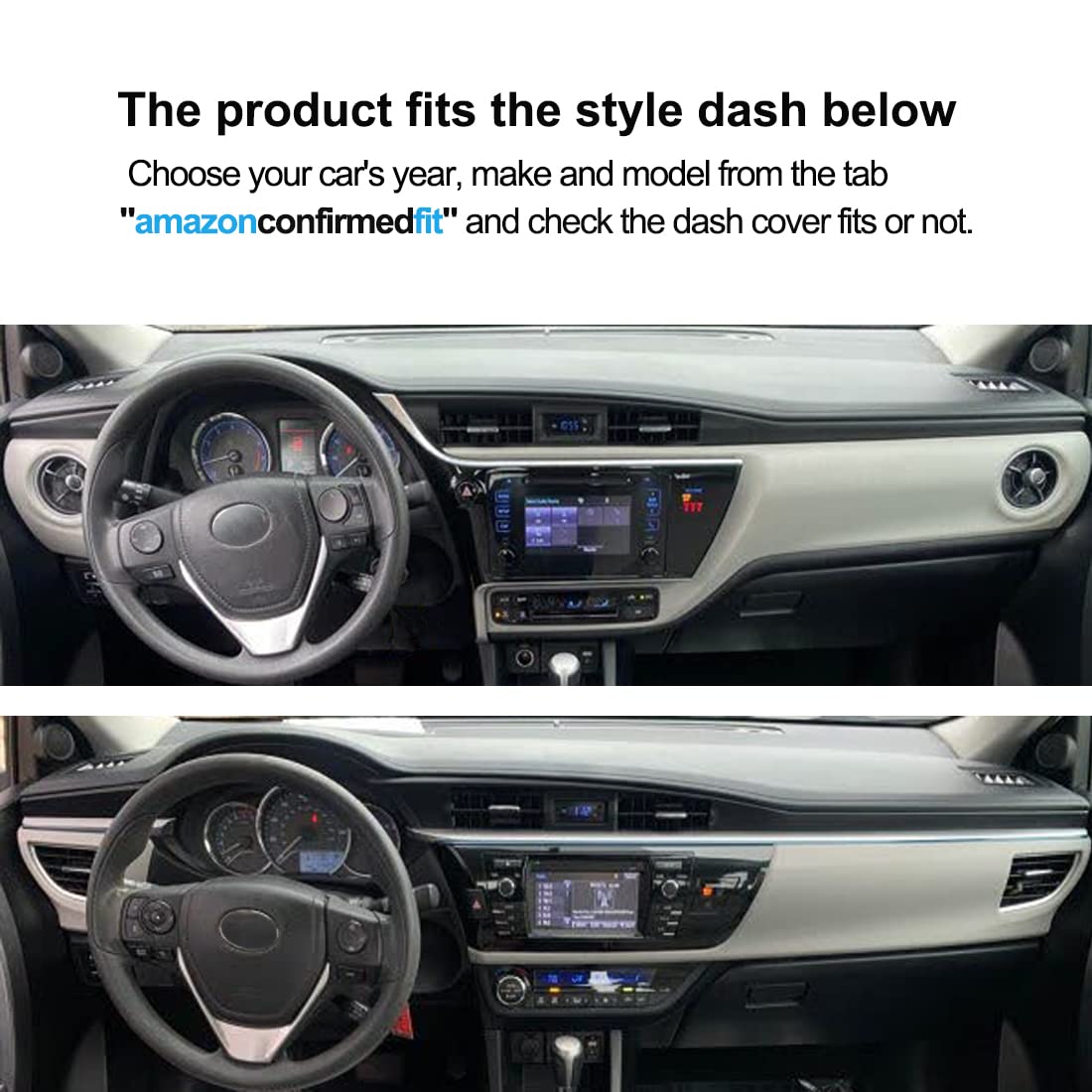 Alfombrilla de tablero de ajuste personalizado para Toyota Corolla 2014-2019, protector de alfombra (14-19 negro) F92
