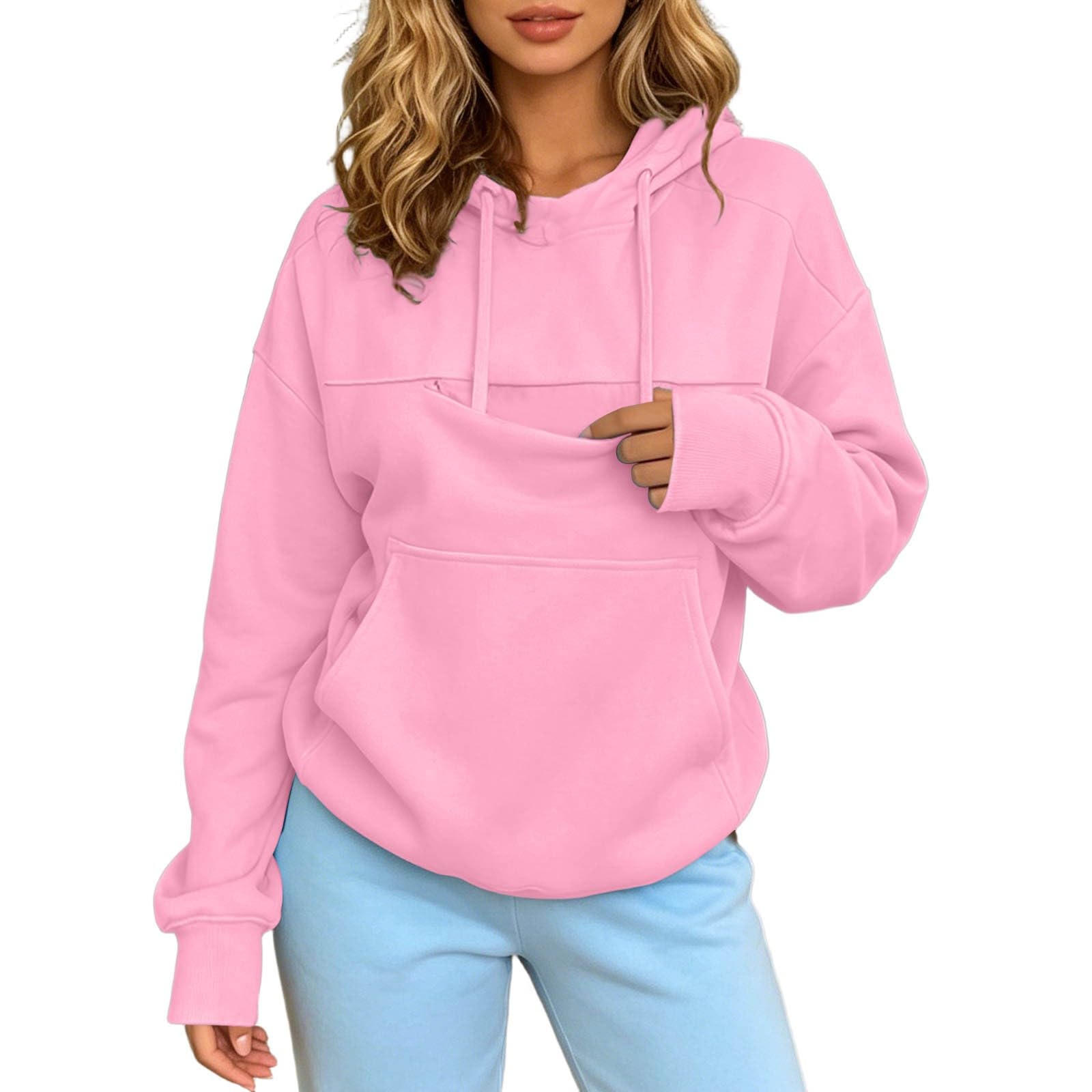 Oversized Hoodie with Dog Pouch – Soft Pet Carrier Sweatshirt for Puppy