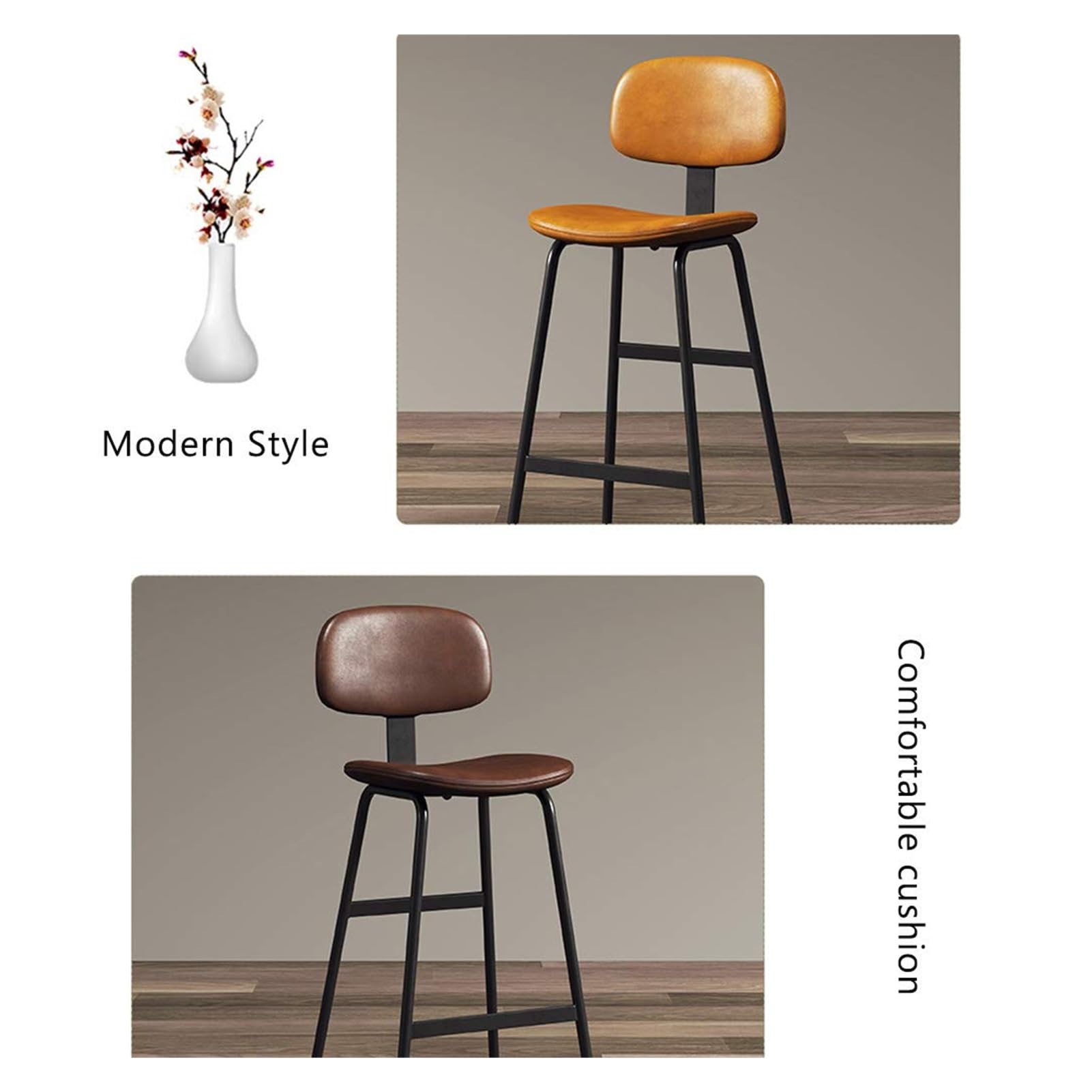 Amazon｜カウンター椅子 カウンターバースツール フェイクレザーシート