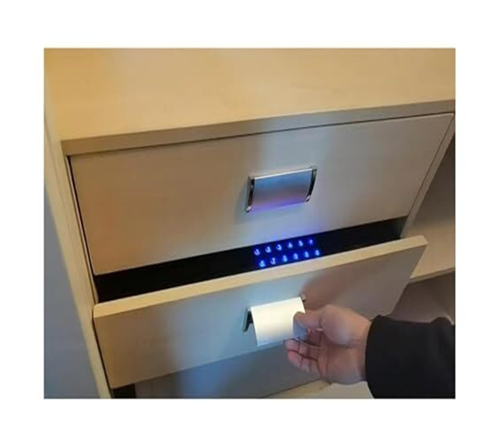 Fingerabdruck-Safe mit versteckter Schublade und Passwortfunktion for Wertgegenstände zu Hause im Hotel, Schmucksammlung(460mm Password)