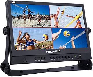 FEELWORLD ATEM156 Quad-Split Monitor 4K 15.6" Director’s Monitor with 4 x HDMI I/O Live Streaming Broadcast Monitor for Sw... Price In India