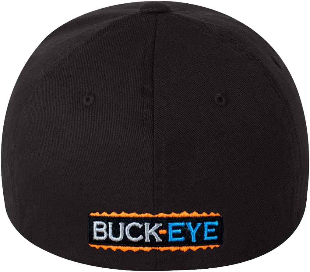 "Buck-Eye LP Classic Fitted Premium Black Baseball Cap (XL–XXL) | Low-Profile Structured Fit Cap with Embroidered Logo | Unisex Lifestyle Hat