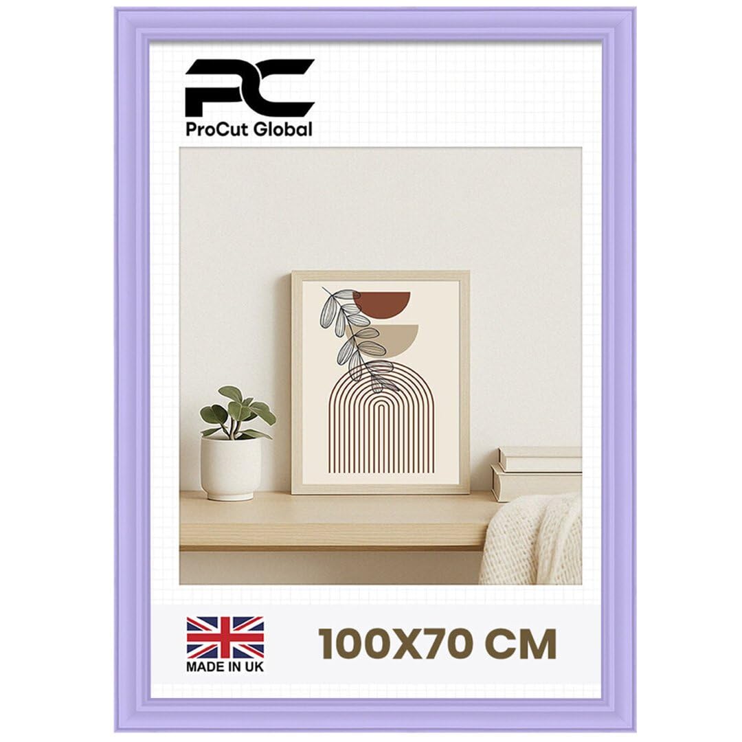 Procut Global 100x70CM Purple Picture Frames - Classic Wooden Photo Frame with Shatterproof Perspex for Wall or Tabletop - Perfect for Posters, Certificates & Prints - Sizes & Colors Available โ image 1