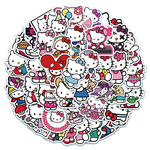 Lcczry 50Pcs Hello Kittty Stickers Pack Kitty White Theme Waterproof Sticker Decals For Laptop Water Bottle Skateboard Luggage Car Bumper Hello Kittty Stickers thumb #1
