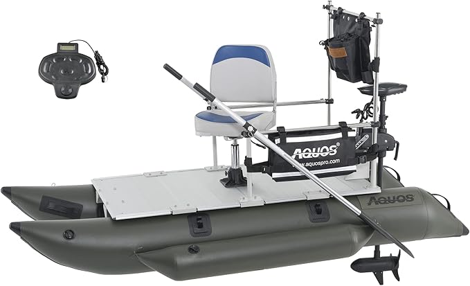 Amazon.com: AQUOS Heavy-Duty for One 8.8plusft Inflatable Pontoon Boat ...