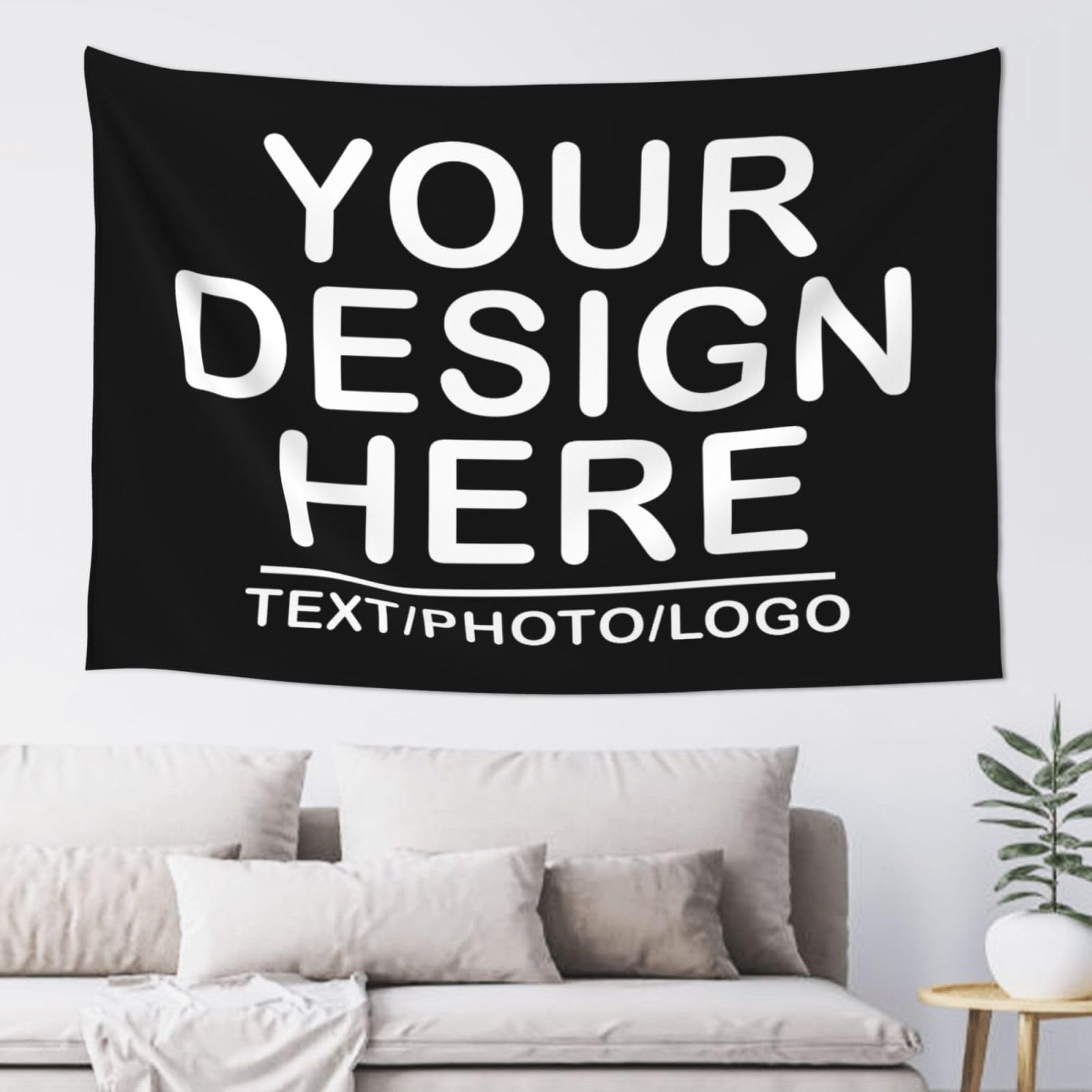 Custom Tapestry，Personalised Poster Design Your Add Text Logo Photo，CUSTOM Tapestries ，Wall Hanging Art Decor for Photo backdrop，Wedding banner，Family，Birthday Gifts 152 cm x 203 cm