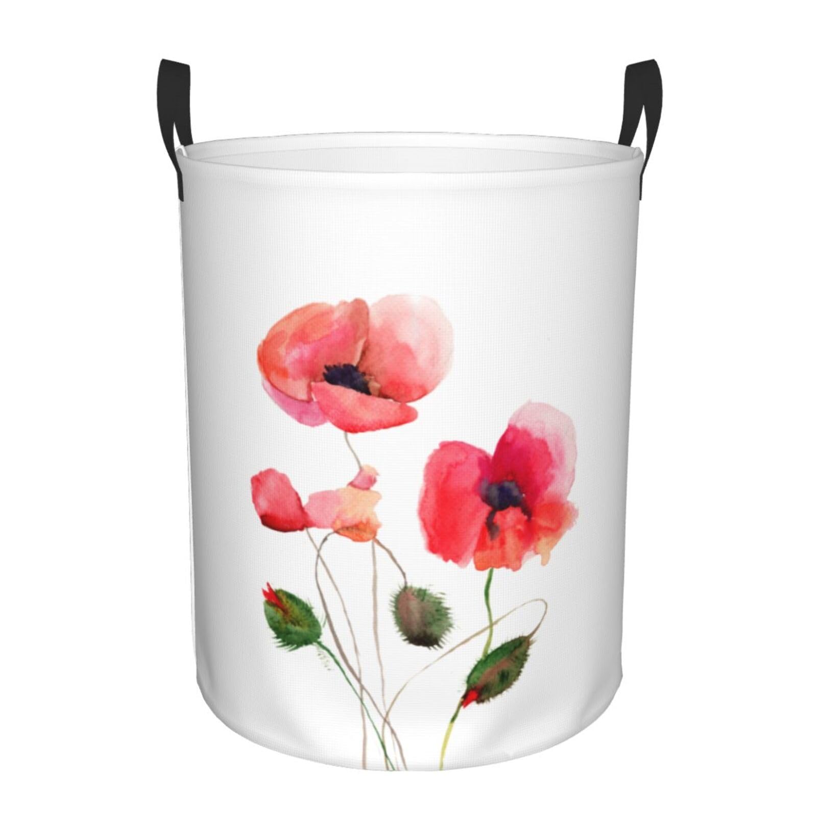 Laundry Basket Watercolor Flowers Laundry Hamper Waterproof Idea Hampers Large Collapsible Baskets with Handle Suitable for Bedroom Bathroom Utility Room Kitchen