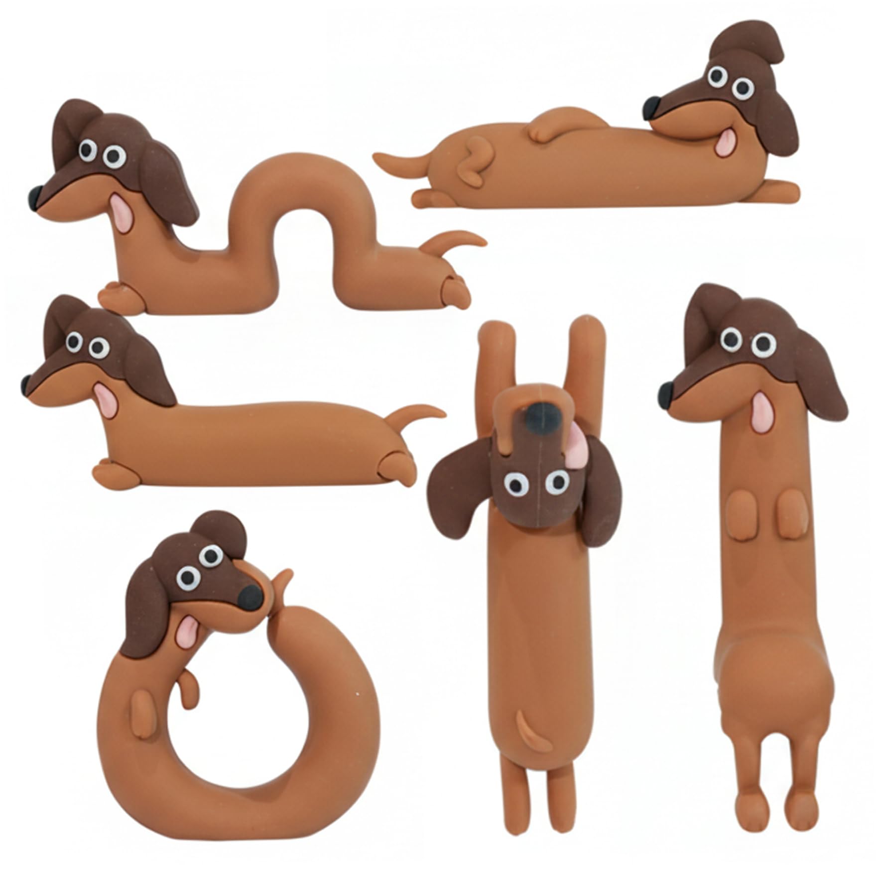 Mini statues de chien en caoutchouc pour décorer un écran d'ordinateur et setup gamer