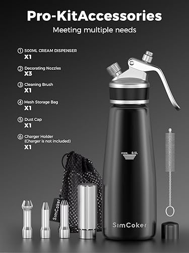 Vista 4 de Dispensador de Crema Batida Negro