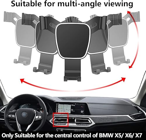Miniatura 5 de LUNQIN Soporte de teléfono de coche para BMW 2019-2023 X5 X6 y 2019-2022 X7 SUV sDrive40i xDrive40i xDrive50i M50i 35d G05 G07 Accesorios de